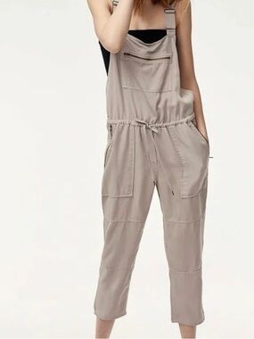 Aritzia Wilfred Free Valletta Gray Beige Flowy Overalls
